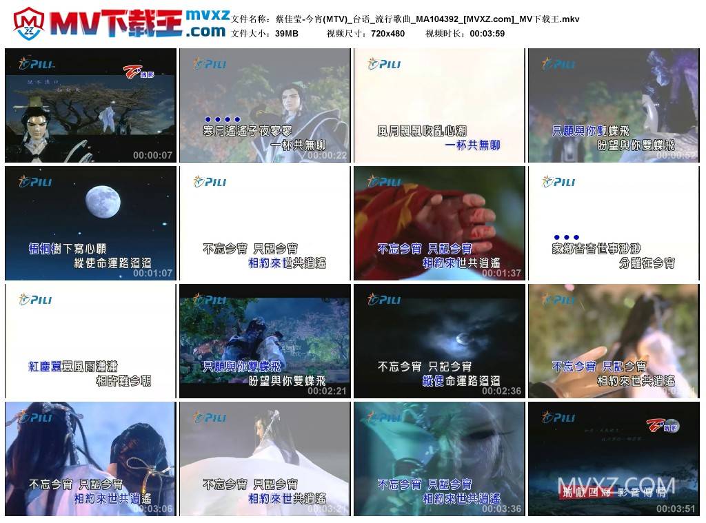 蔡佳莹-今宵(MTV)_台语_流行歌曲_MA104392